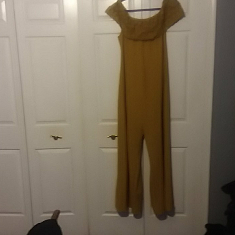 Love J, Mustard Sz 3X Romper/jumpsuit